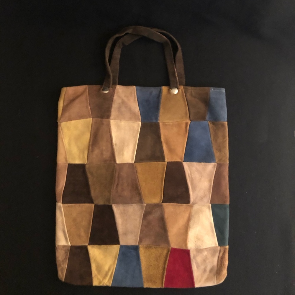 Purse Tote Patchwork Suede Circa 1970s